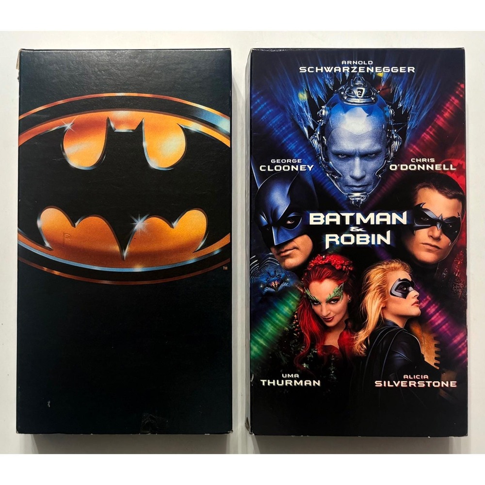 Batman 1989 and Batman & Robin 1997 VHS Movie Set Michael Keaton George Clooney